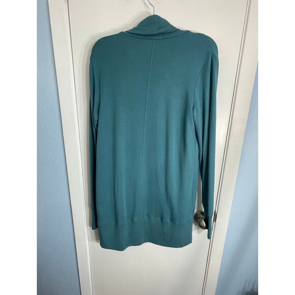 Athleta Cardigan Small Borealis Green Pranayam Wrap Soft Stretch Knit Office - Picture 5 of 8